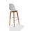 Veba Keeve - Barstoel met stapelbaar frame - Polypropylene zitting | Hout/Wit | 47x53x119(H)cm | 506F01SW