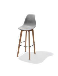 Veba Keeve - Barstoel met stapelbaar frame - Polypropylene zitting | Hout/Grijs | 47x53x119(H)cm | 506F01SG