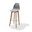 Veba Keeve - Barstoel met stapelbaar frame - Polypropylene zitting | Hout/Grijs | 47x53x119(H)cm | 506F01SG