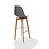 Veba Keeve - Barstoel met stapelbaar frame - Polypropylene zitting | Hout/Grijs | 47x53x119(H)cm | 506F01SG