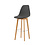 Veba Keeve - Barstoel met stapelbaar frame - Gestoffeerde zitting | Hout/Donker grijs | 47x53x119(H)cm | 506F159532