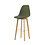 Veba Keeve - Barstoel met stapelbaar frame - Gestoffeerde zitting | Hout/Groen | 47x53x119(H)cm | 506F159552