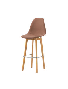 Veba Keeve - Barstoel met stapelbaar frame - Gestoffeerde zitting | Hout/Bruin-Rood | 47x53x119(H)cm | 506F159582