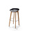 Veba Keeve - Barkruk met stapelbaar frame - Lage polypropylene zitting | Hout/Zwart | 44.5x46x90(H)cm | 506F03SB