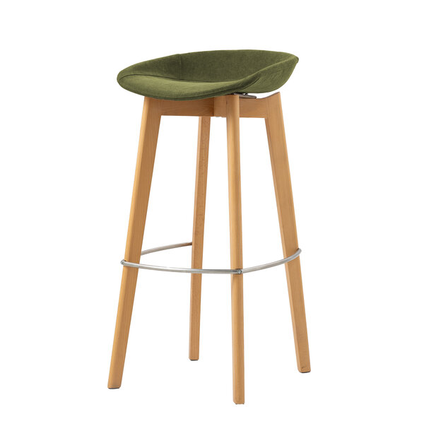 Veba Keeve - Barkruk lage kuip met stapelbaar frame - Gestoffeerde zitting | Hout/Groen | 44.5x46x90(H)cm | 506F159553