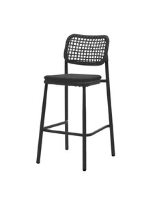 Veba Dante - Stapelbare barstoel | Zwart Frame + Rope | 52x61x112(H)cm | 150513