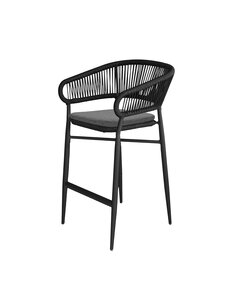Veba Flint - Stapelbare barstoel | Zwart Frame + Rope | 60x61x107(H)cm | 150512