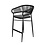 Veba Flint - Stapelbare barstoel | Zwart Frame + Rope | 60x61x107(H)cm | 150512