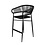 Veba Flint - Stapelbare barstoel | Zwart Frame + Rope | 60x61x107(H)cm | 150512