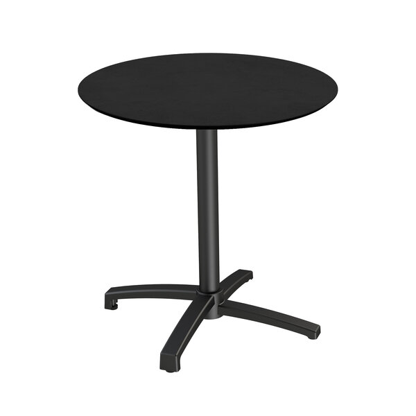 Veba X Cross - Terrastafel met zwart onderstel + Zwart HPL Tafelblad Ø70 cm | Zwart + Zwart | 70x70x74(H)cm | 110031070