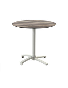 Veba X Cross - Terrastafel met zand onderstel + Tropical Hout HPL Tafelblad Ø70 cm | Zand + Tropical Hout | 70x70x74(H)cm | 110091270