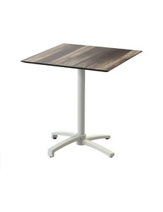 Veba X Cross - Terrastafel met zand onderstel + Tropical Hout HPL Tafelblad 70x70 cm | Zand + Tropical Hout | 70x70x74(H)cm | 110091277