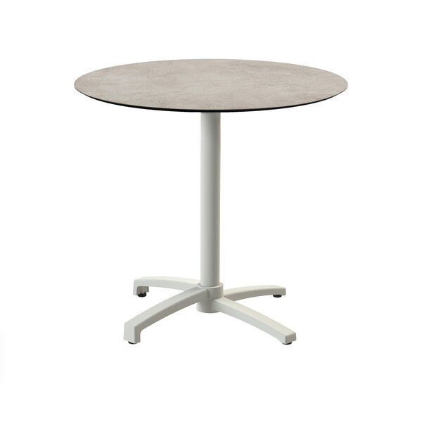 Veba X Cross - Terrastafel met zand onderstel + Moonstone HPL Tafelblad Ø70 cm | Zand + Moonstone | 70x70x74(H)cm | 110091370