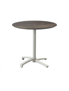 Veba X Cross - Terrastafel met zand onderstel + Riverwashed Hout HPL Tafelblad Ø70 cm | Zand + Riverwashed Hout | 70x70x74(H)cm | 110091470