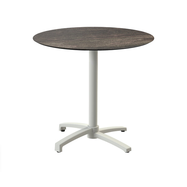 Veba X Cross - Terrastafel met zand onderstel + Riverwashed Hout HPL Tafelblad Ø70 cm | Zand + Riverwashed Hout | 70x70x74(H)cm | 110091470