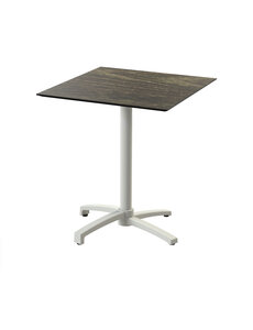 Veba X Cross - Terrastafel met zand onderstel + Riverwashed Hout HPL Tafelblad 70x70 cm | Zand + Riverwashed | 70x70x74(H)cm | 110091477