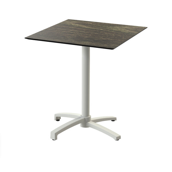 Veba X Cross - Terrastafel met zand onderstel + Riverwashed Hout HPL Tafelblad 70x70 cm | Zand + Riverwashed | 70x70x74(H)cm | 110091477