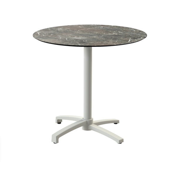 Veba X Cross - Terrastafel met zand onderstel + Galaxy Marble HPL Tafelblad Ø70 cm | Zand + Galaxy Marble | 70x70x74(H)cm | 110091570