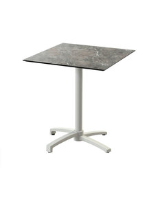 Veba X Cross - Terrastafel met zand onderstel + Galaxy Marble HPL Tafelblad 70x70 cm | Zand + Galaxy Marble | 70x70x74(H)cm | 110091577