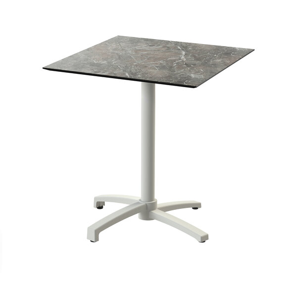 Veba X Cross - Terrastafel met zand onderstel + Galaxy Marble HPL Tafelblad 70x70 cm | Zand + Galaxy Marble | 70x70x74(H)cm | 110091577