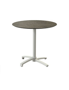 Veba X Cross - Terrastafel met zand onderstel + Midnight Marble HPL Tafelblad Ø70 cm | Zand + Midnight Marble | 70x70x74(H)cm | 110091670