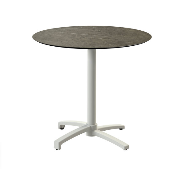 Veba X Cross - Terrastafel met zand onderstel + Midnight Marble HPL Tafelblad Ø70 cm | Zand + Midnight Marble | 70x70x74(H)cm | 110091670