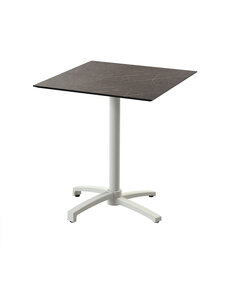 Veba X Cross - Terrastafel met zand onderstel + Midnight Marble HPL Tafelblad 70x70 cm | Zand + Midnight Marble | 70x70x74(H)cm | 110091677