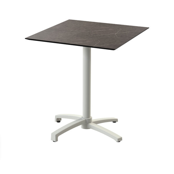 Veba X Cross - Terrastafel met zand onderstel + Midnight Marble HPL Tafelblad 70x70 cm | Zand + Midnight Marble | 70x70x74(H)cm | 110091677