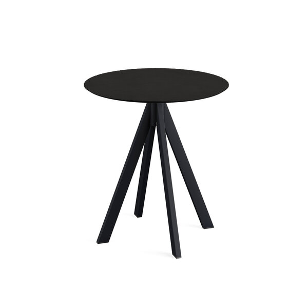 Veba Infinity - Terrastafel met zwart onderstel + Zwart HPL Tafelblad Ø70 cm | Zwart + Zwart | 70x70x73.2(H)cm | 120011070