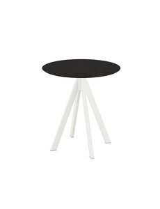 Veba Infinity - Terrastafel met wit onderstel + Zwart HPL Tafelblad 70x70 cm | Wit + Zwart | 70x70x73.2(H)cm | 120021070