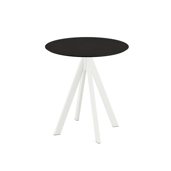 Veba Infinity - Terrastafel met wit onderstel + Zwart HPL Tafelblad 70x70 cm | Wit + Zwart | 70x70x73.2(H)cm | 120021070