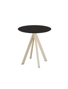 Veba Infinity - Terrastafel met zand onderstel + Zwart HPL Tafelblad Ø70 cm | Zand + Zwart | 70x70x73.2(H)cm | 120031070