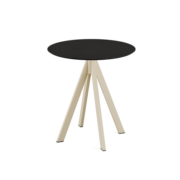 Veba Infinity - Terrastafel met zand onderstel + Zwart HPL Tafelblad Ø70 cm | Zand + Zwart | 70x70x73.2(H)cm | 120031070