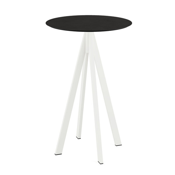 Veba Infinity - Bartafel met wit onderstel + Zwart HPL Tafelblad Ø70 cm | Wit + Zwart | 70x70x109.2(H)cm | 120051070