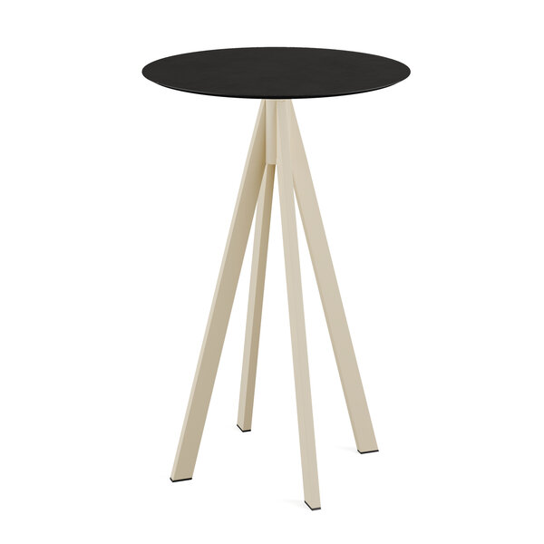 Veba Infinity - Bartafel met zand onderstel + Zwart HPL Tafelblad Ø70 cm | Zand + Zwart | 70x70x109.2(H)cm | 120061070