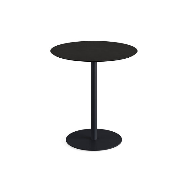 Veba Urban - Terrastafel met zwart onderstel + Zwart HPL Tafelblad Ø70 cm | Zwart + Zwart | 70x70x73.2(H)cm | 130011070