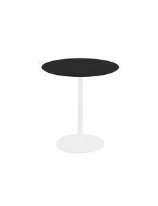 Veba Urban - Terrastafel met wit onderstel + Zwart HPL Tafelblad Ø70 cm | Wit + Zwart | 70x70x73.2(H)cm | 130021070