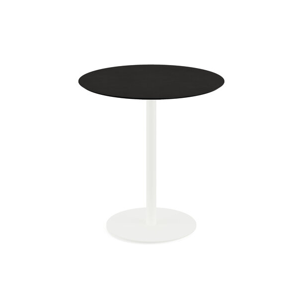 Veba Urban - Terrastafel met wit onderstel + Zwart HPL Tafelblad Ø70 cm | Wit + Zwart | 70x70x73.2(H)cm | 130021070