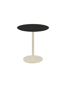 Veba Urban - Terrastafel met zand onderstel + Zwart HPL Tafelblad Ø70 cm | Zand + Zwart | 70x70x73.2(H)cm | 130031070
