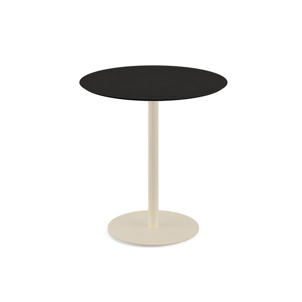 Veba Urban - Terrastafel met zand onderstel + Zwart HPL Tafelblad Ø70 cm | Zand + Zwart | 70x70x73.2(H)cm | 130031070