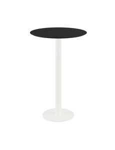 Veba Urban - Bartafel met wit onderstel +  Zwart HPL Ø70 cm | Wit + Zwart | 70x70x109.2(H)cm | 130051070