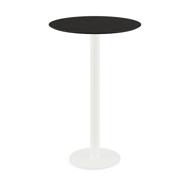 Veba Urban - Bartafel met wit onderstel +  Zwart HPL Ø70 cm | Wit + Zwart | 70x70x109.2(H)cm | 130051070