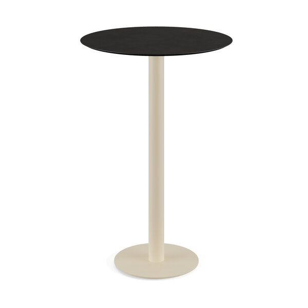 Veba Urban - Bartafel met zand onderstel + Zwart HPL Ø70 cm | Zand + Zwart | 70x70x109.2(H)cm | 130061070