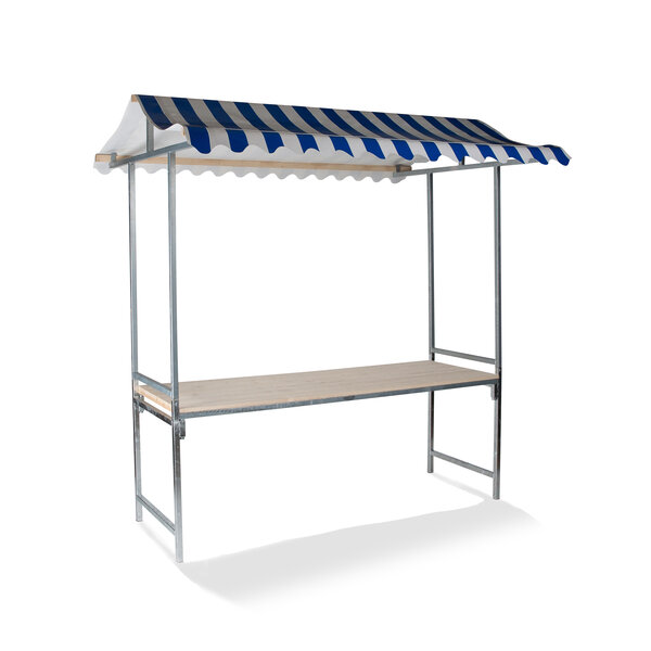 Veba Maastricht - Professionele marktkraam 200x151x232 cm | Blauw/Wit | 200x151x232(H)cm | MSR10205B