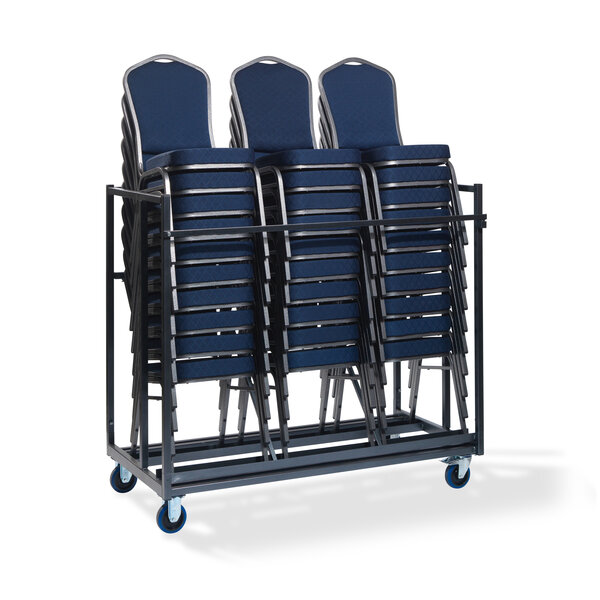 Veba Trolley Stack chairs - voor tot wel 30 stapelstoelen | Hammerite Silver | 151x76x120(H)cm | T91600