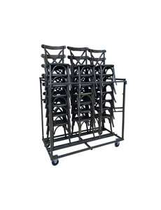 Veba Trolley Crossback/Napoleon/Tiffany - voor maximaal 27 stoelen | Hammerite Silver | 160x83x149(H)cm | T91900