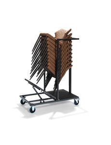 Veba Trolley Uni stack - voor alle stapelbare stoelen and barstoelen | Hammerite Silver | 120x60x150(H)cm | T90930