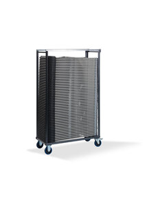 Veba Trolley Budget klapstoelen - voor 50 stuks | Hammerite Silver | 113x47x180(H)cm | T90200