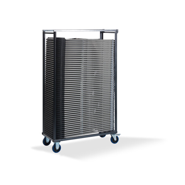 Veba Trolley Budget klapstoelen - voor 50 stuks | Hammerite Silver | 113x47x180(H)cm | T90200