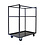 Veba Trolley voor Statafels - klein | Hammerite Silver | 95x63x120(H)cm | T90110